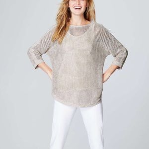 J Jill New Open-Stitch Pullover Sweater